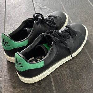 Adidas Stan Smith Black and Green Adidas. Size 12.  With Boost Soles